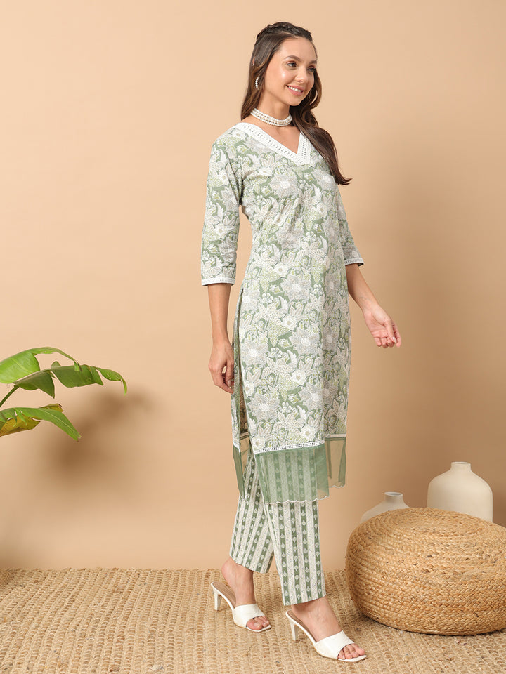 Elegant Cotton Printed Salwar Kameez Set with matching dupatta for Women