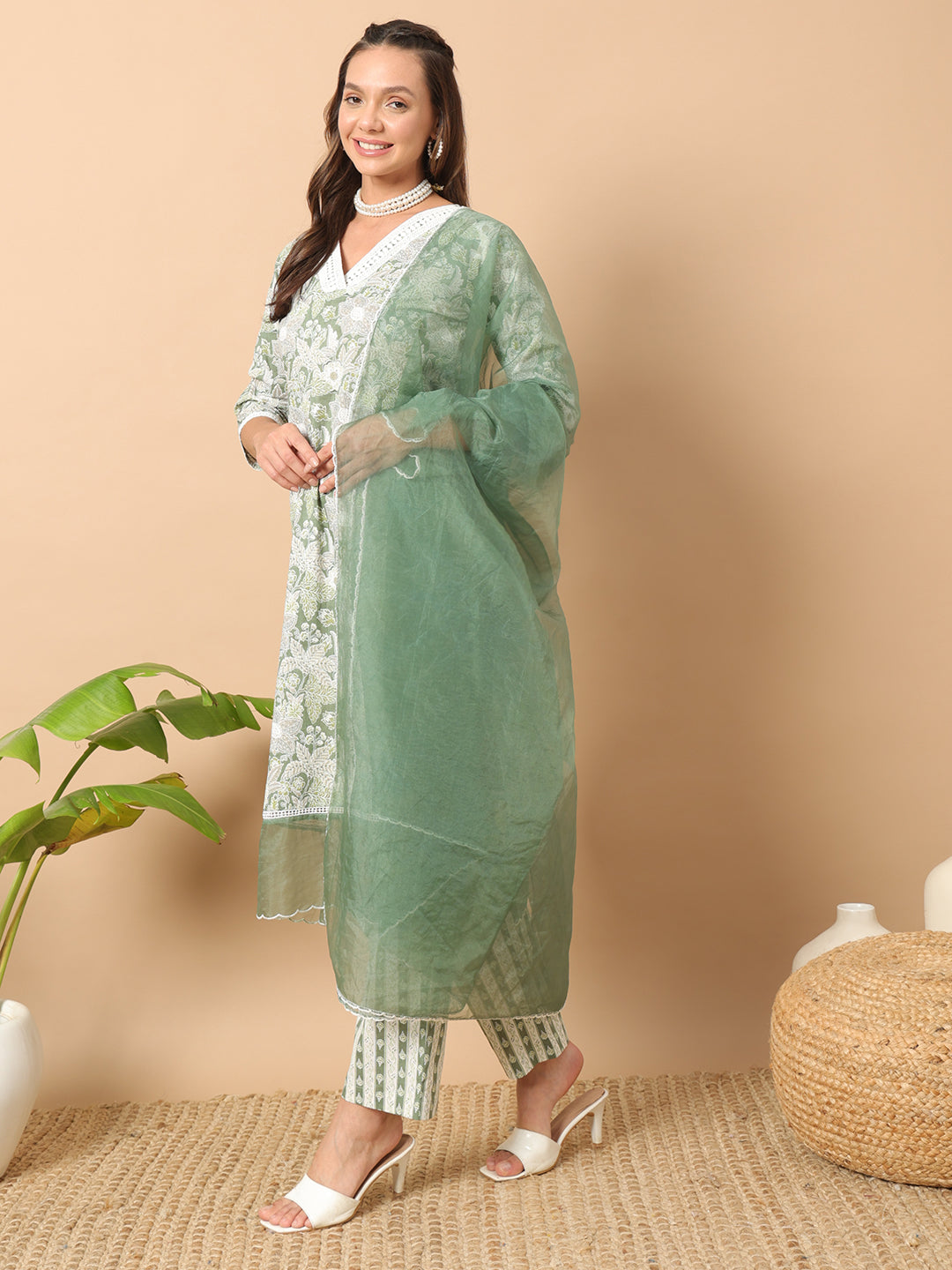 Elegant Cotton Printed Salwar Kameez Set with matching dupatta for Women