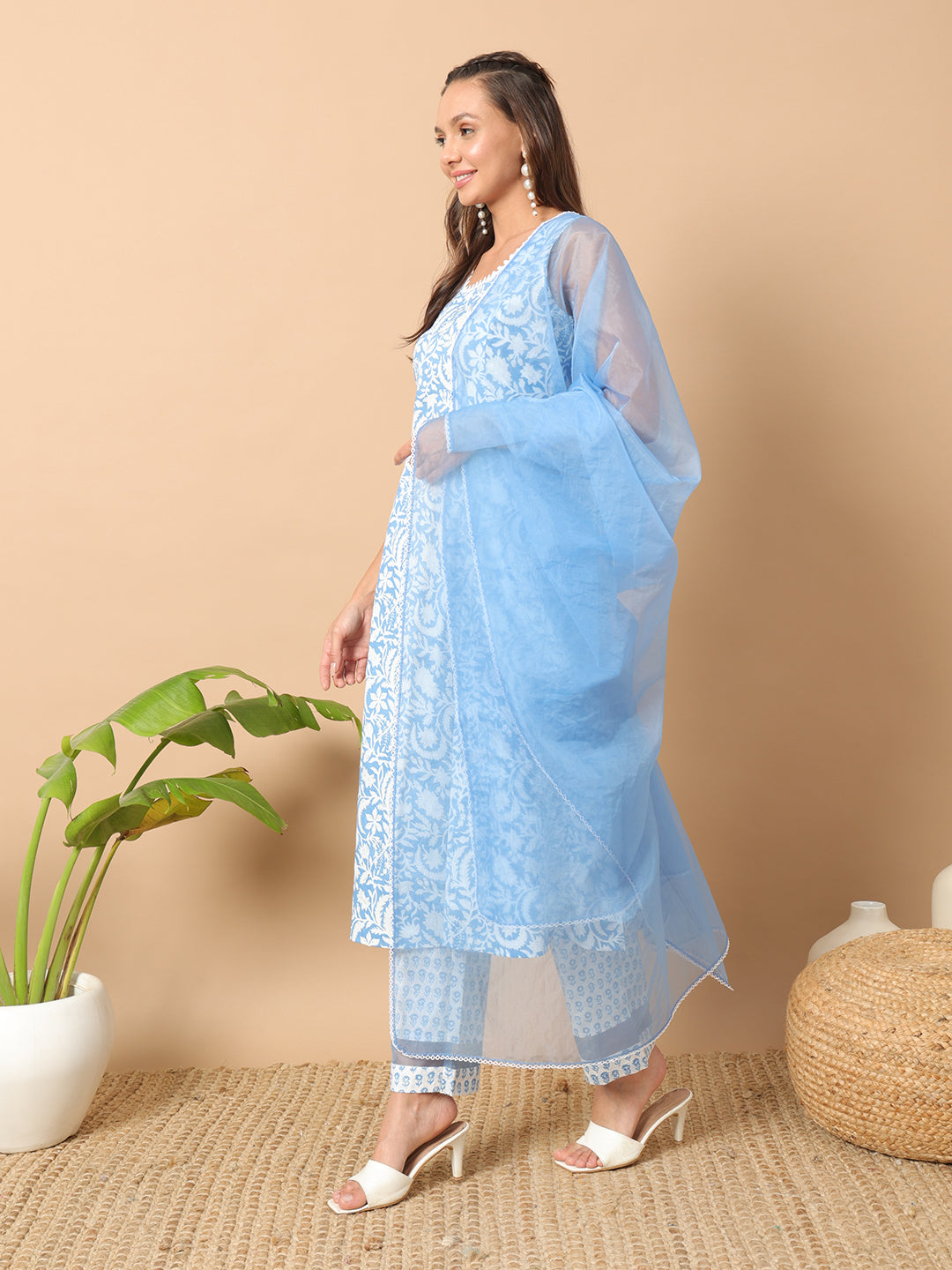 Elegant Cotton Printed Salwar Kameez Set with matching dupatta for Women