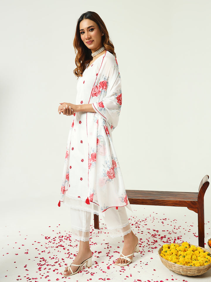 Elegant Cotton Printed Salwar Kameez Set with matching dupatta for Women