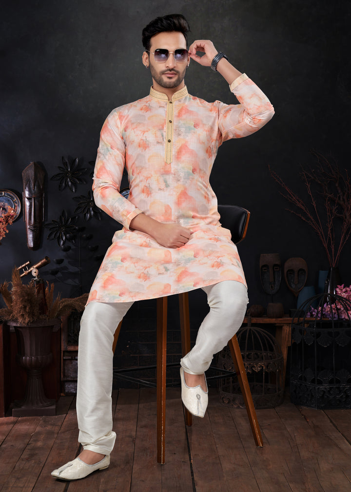 Silk Kurta & Raymond Cotton Pajama | Designer Printed Party Wear