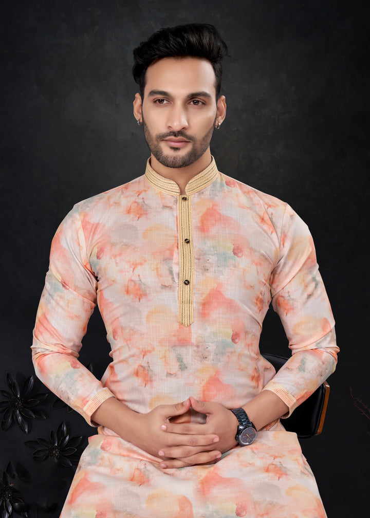 Silk Kurta & Raymond Cotton Pajama | Designer Printed Party Wear