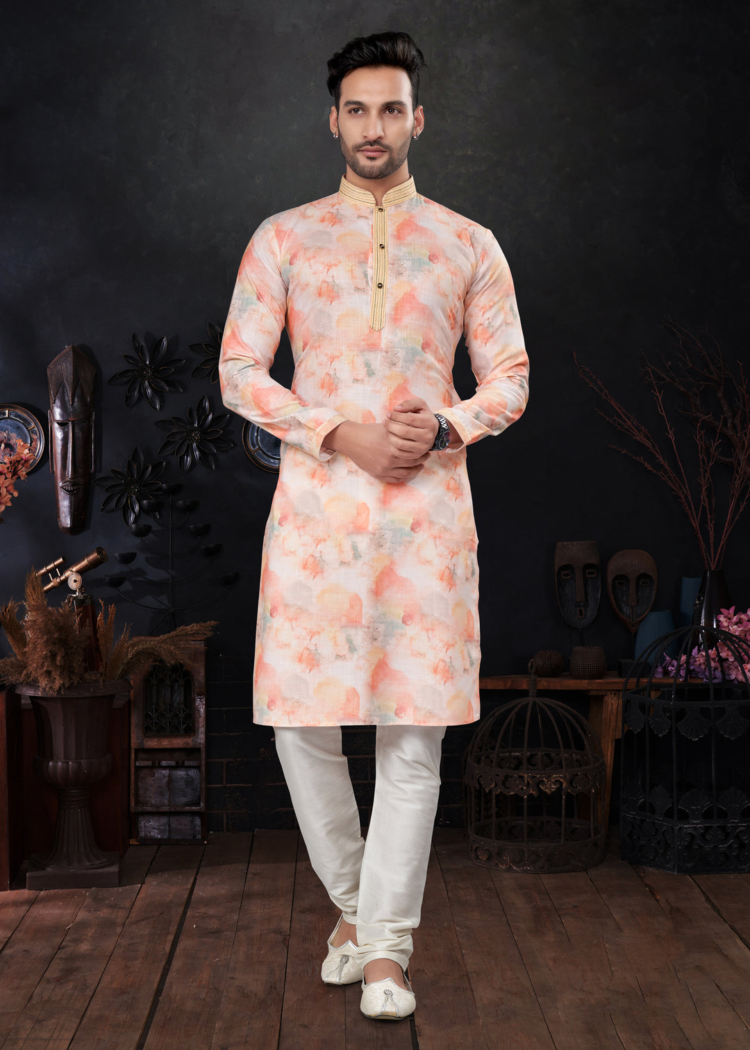 Silk Kurta & Raymond Cotton Pajama | Designer Printed Party Wear