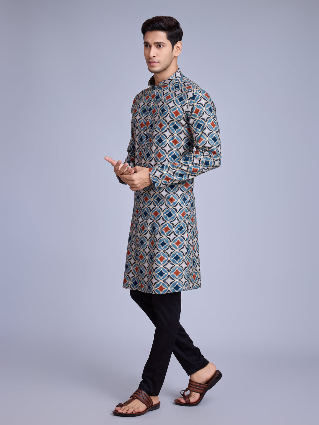 Designer Rayon Kurta Pair | Stylish Festive Wear with Foil Print