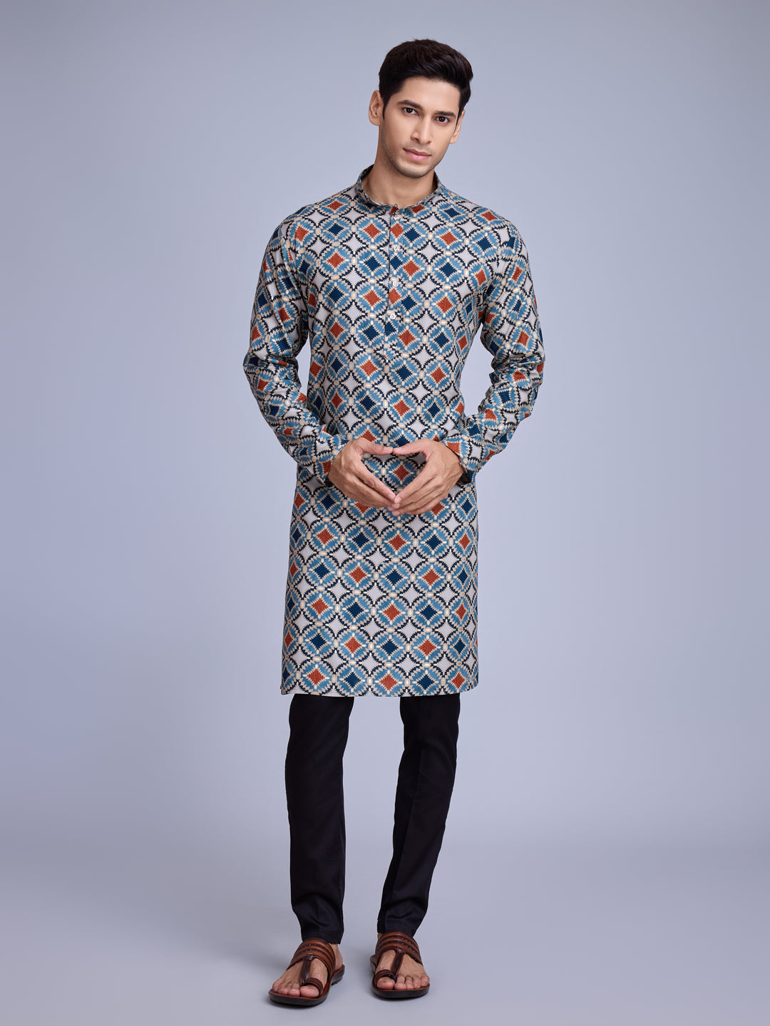 Designer Rayon Kurta Pair | Stylish Festive Wear with Foil Print