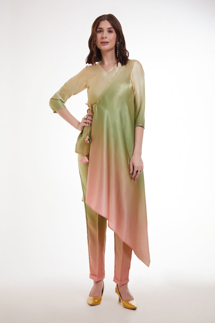 Elegant Green Co-Ord Dress | Modal Satin with Trendy Designer Prints