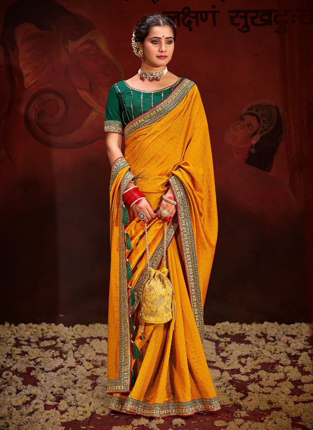 Breathtaking Vichitra Silk Saree with | Elegance Redefined for Weddings