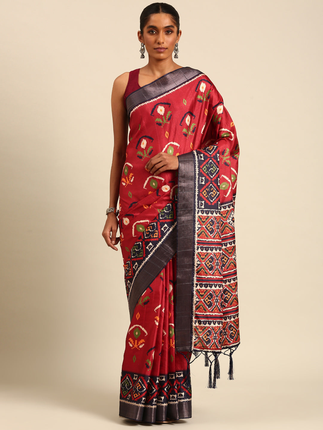 Elegant Cotton Saree with Banarasi Silk Top & Bottom | Designer Digital Print