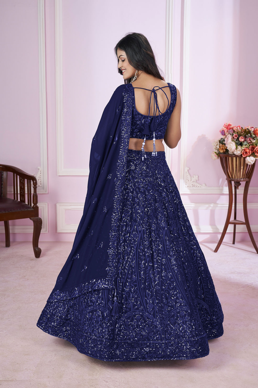 Designer Georgette Lehenga Choli | Georgette Dupatta & Thread Embroidery