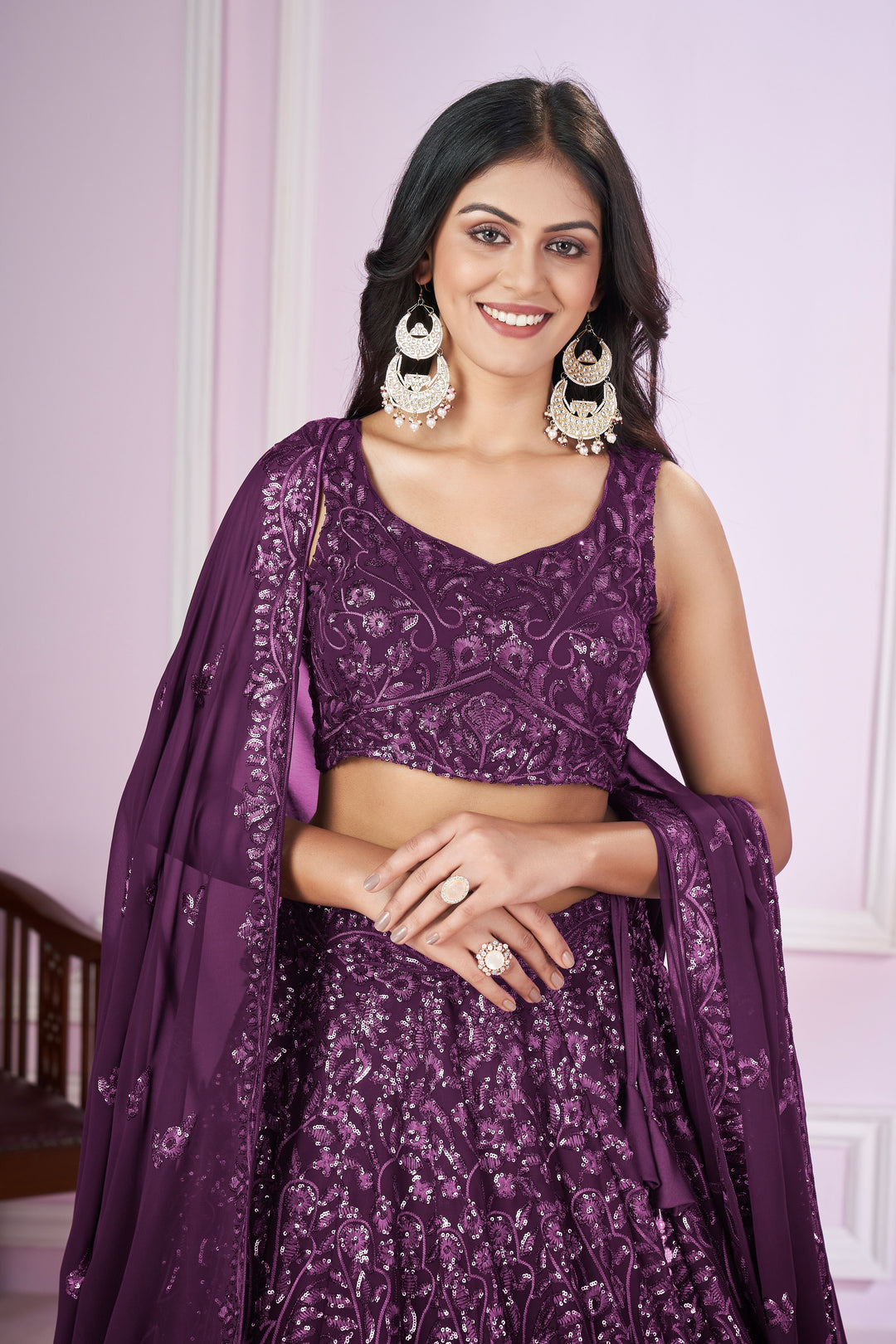 Designer Georgette Lehenga Choli | Georgette Dupatta & Thread Embroidery