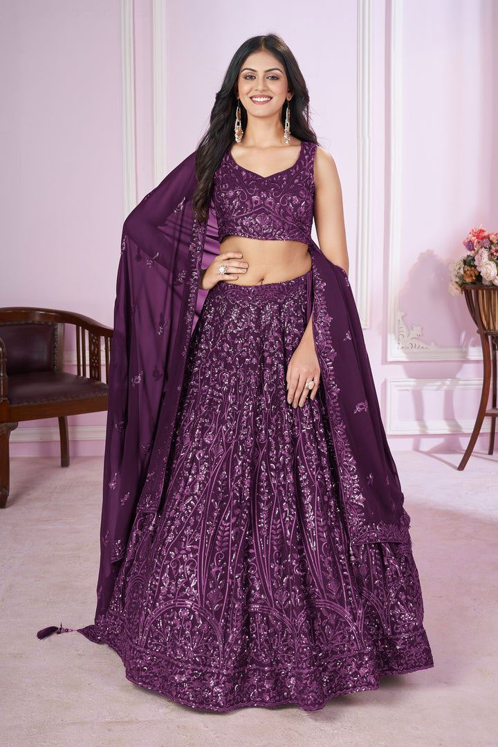 Designer Georgette Lehenga Choli | Georgette Dupatta & Thread Embroidery