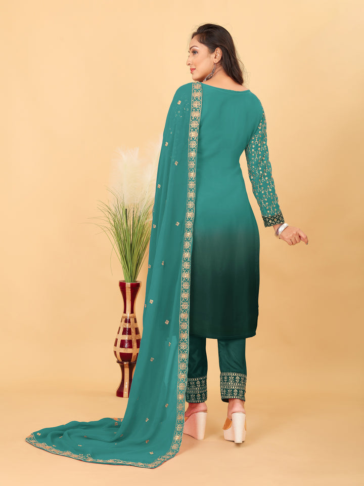 Elegant Faux Georgette Salwar Kameez | Perfect for Festive Occasions & Casual Wear