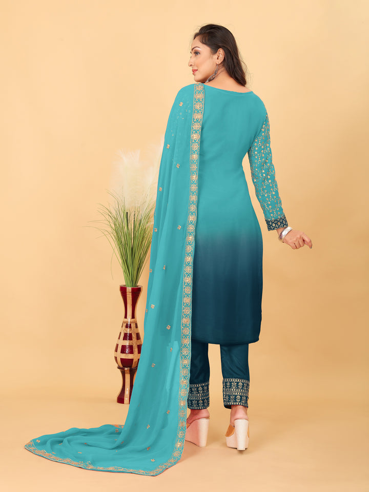 Elegant Faux Georgette Salwar Kameez | Perfect for Festive Occasions & Casual Wear