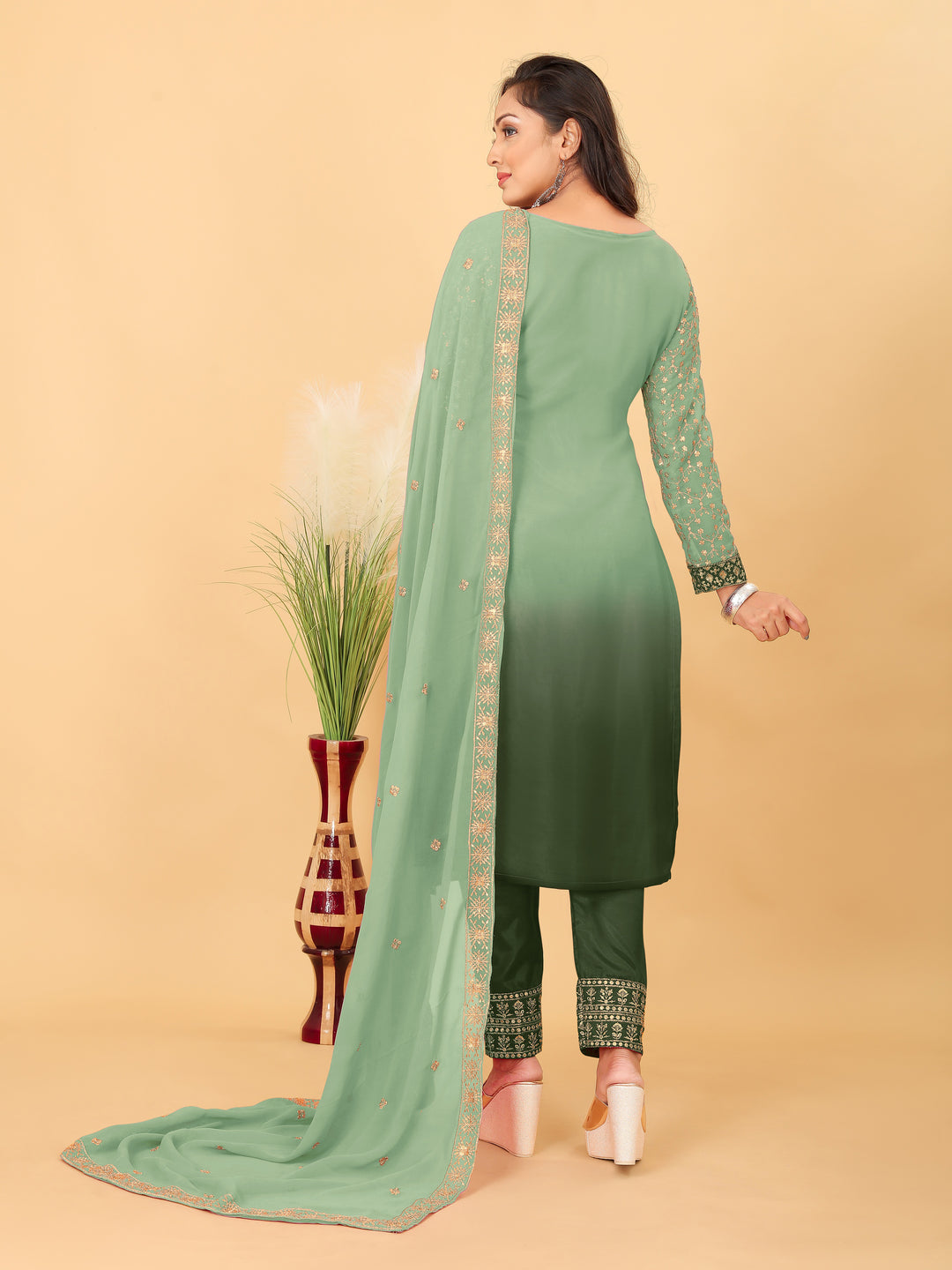 Elegant Faux Georgette Salwar Kameez | Perfect for Festive Occasions & Casual Wear