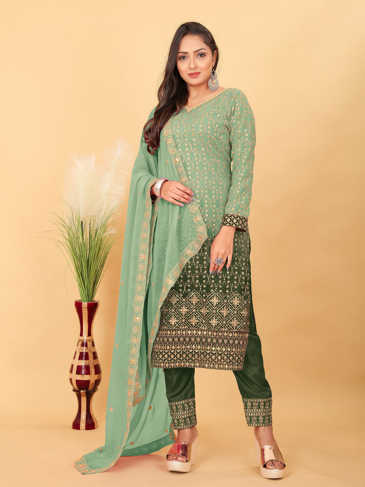 Elegant Faux Georgette Salwar Kameez | Perfect for Festive Occasions & Casual Wear