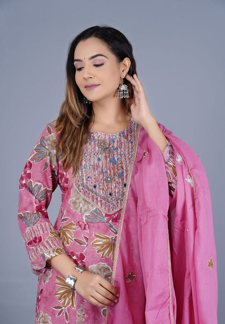 Pink Graceful Cotton Salwar Kameez for Women | Elegant Ethnic Wear Outfit