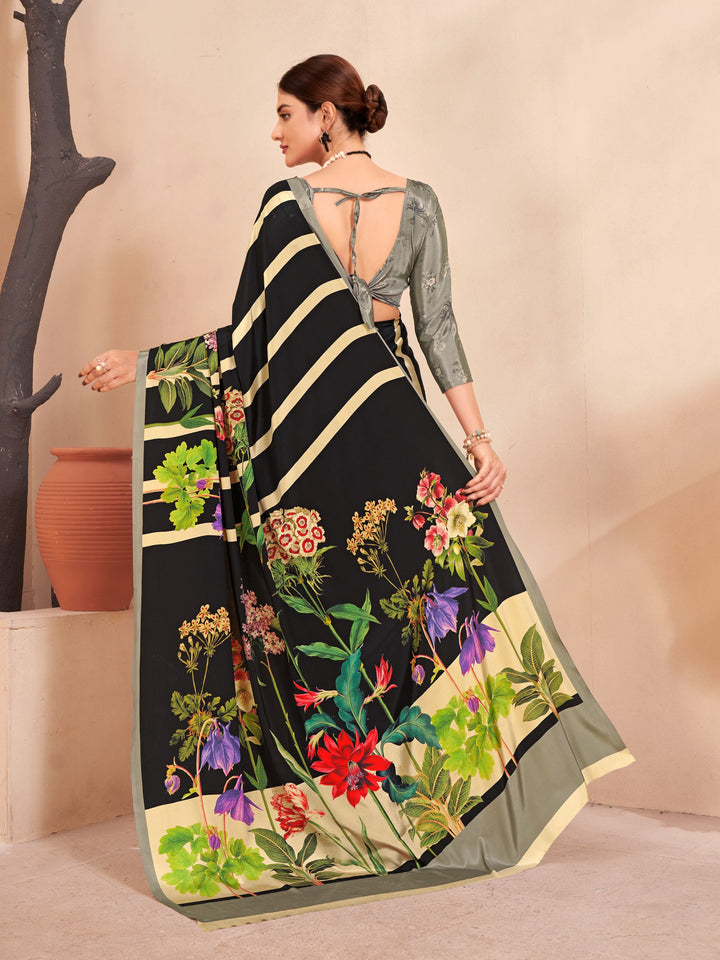 Designer Digital Printed Crepe Soft Silk Saree | Ideal for Weddings & Festive Events