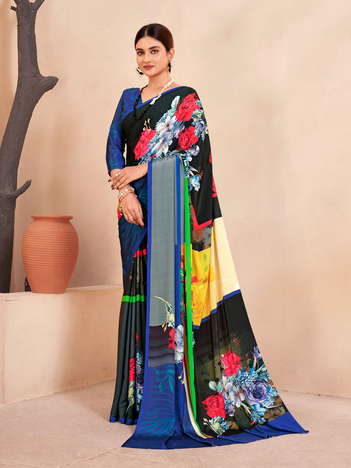 Designer Digital Printed Crepe Soft Silk Saree | Perfect for Weddings & Events