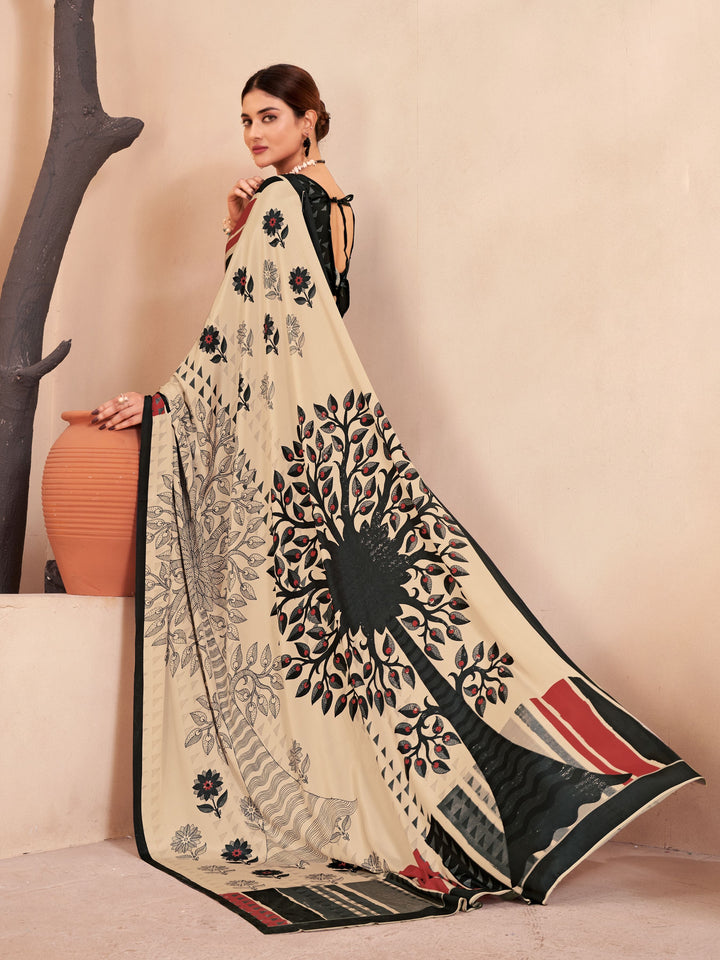 Designer Digital Printed Crepe Soft Silk Saree | Perfect for Weddings & Events