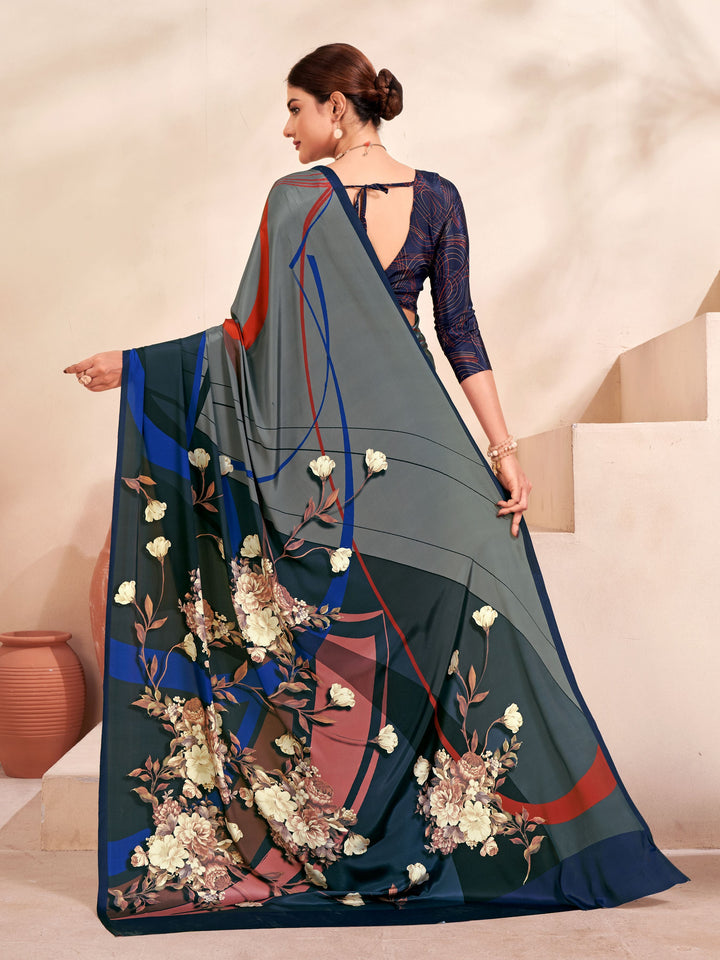 Designer Digital Printed Crepe Soft Silk Saree | Perfect for Weddings & Events