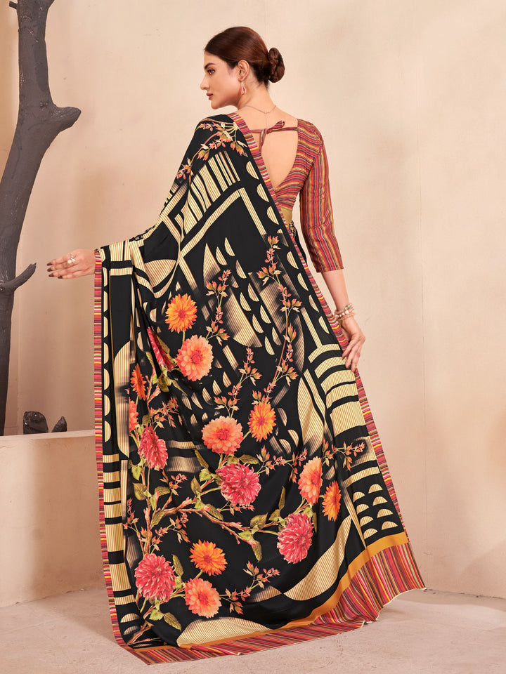 Designer Digital Printed Crepe Soft Silk Saree | Perfect for Weddings & Festive Events