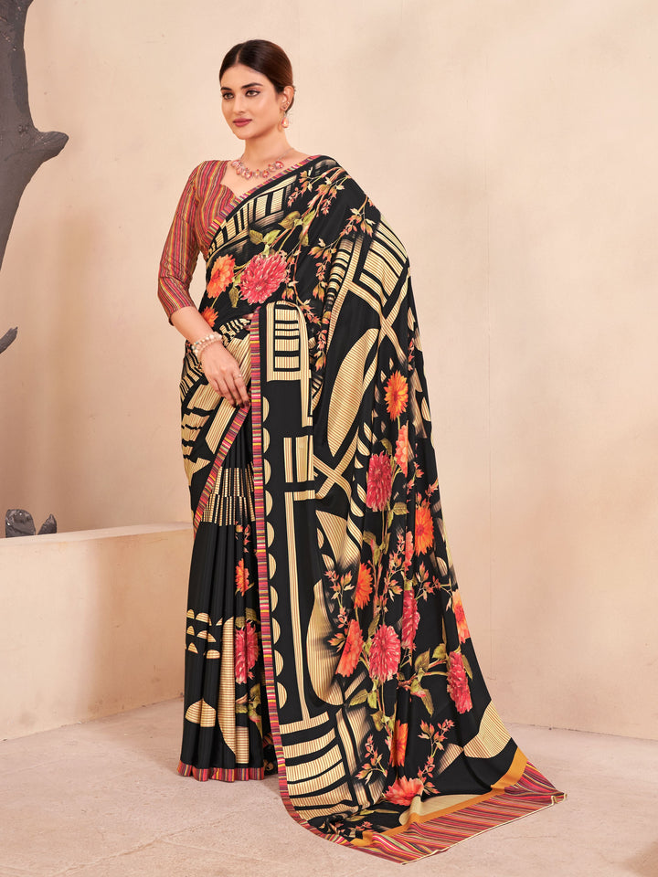 Designer Digital Printed Crepe Soft Silk Saree | Perfect for Weddings & Festive Events