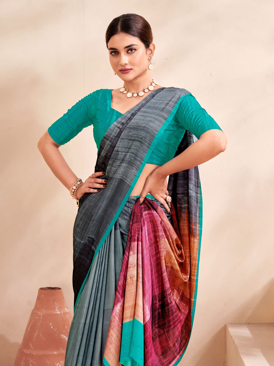 Designer Digital Printed Crepe Soft Silk Saree | Perfect for Weddings & Festive Events