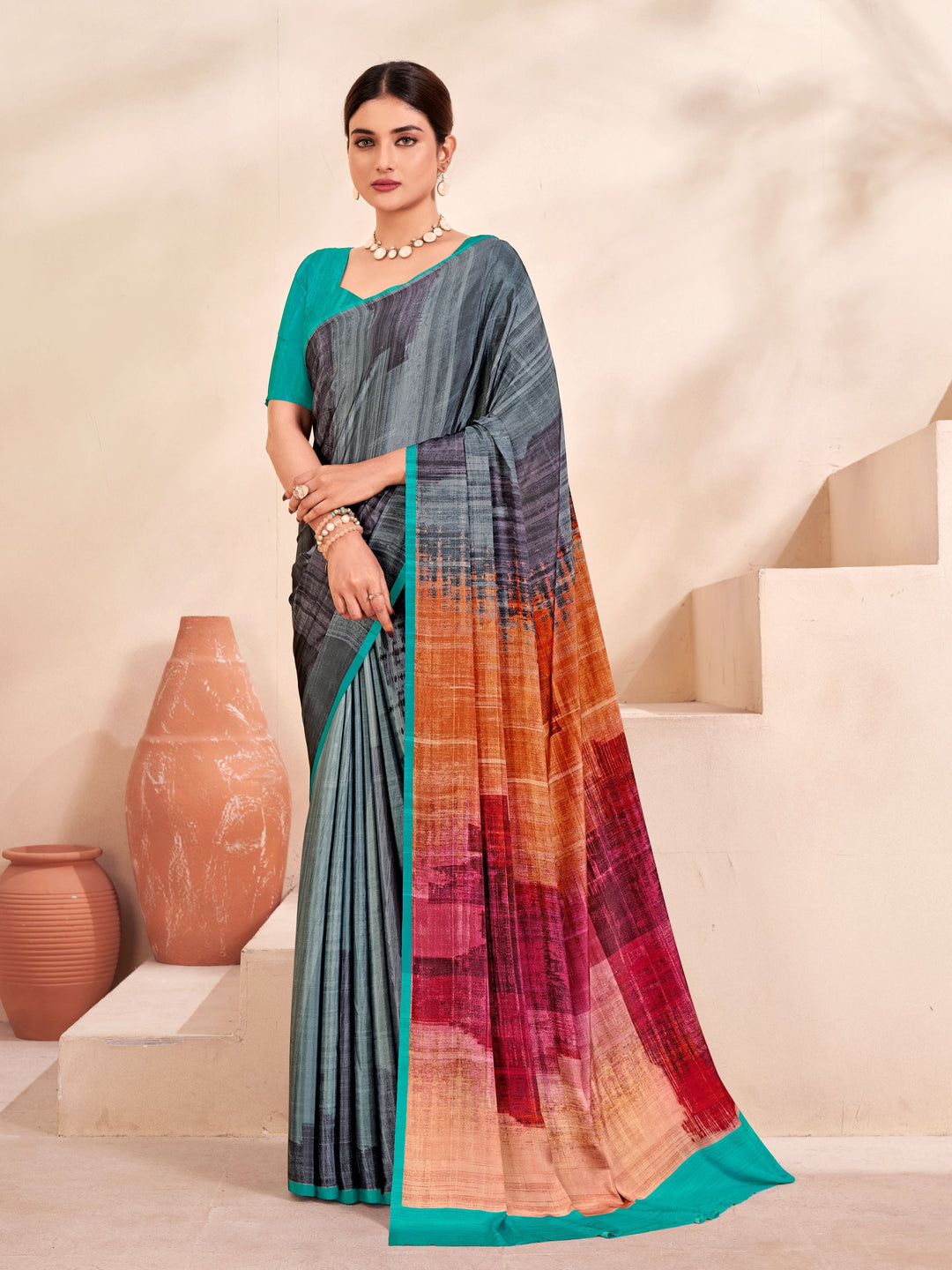 Designer Digital Printed Crepe Soft Silk Saree | Perfect for Weddings & Festive Events