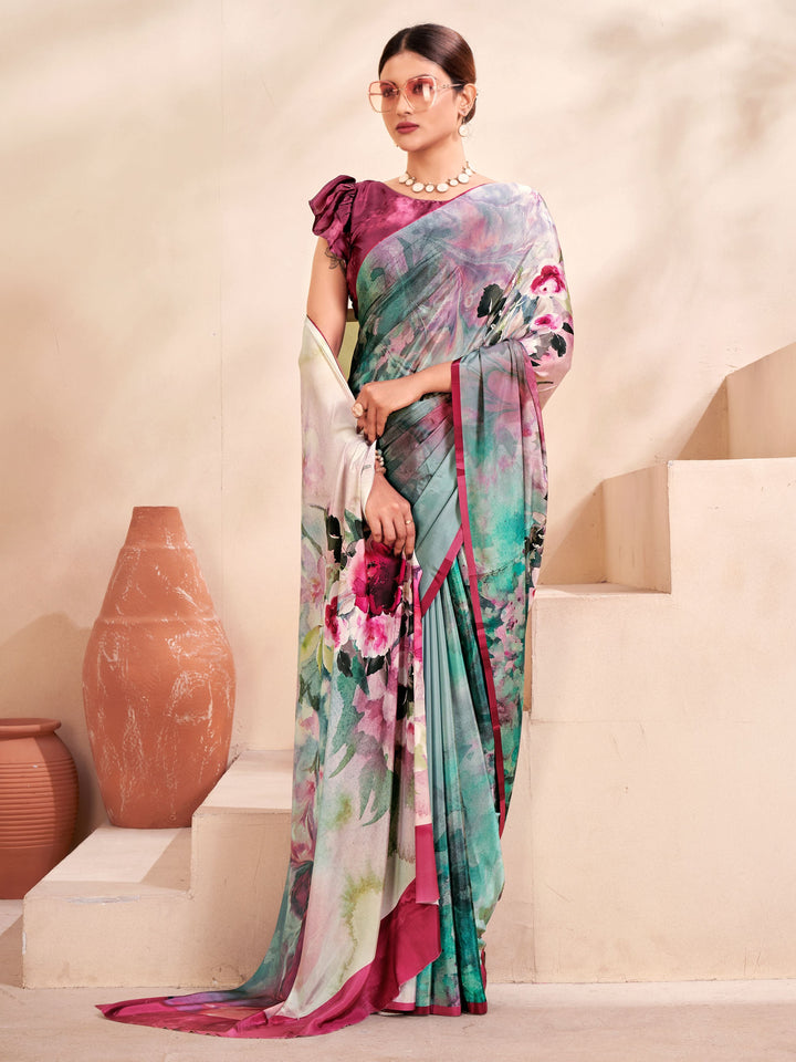 Designer Digital Printed Crepe Soft Silk Saree | Perfect for Weddings & Special Events