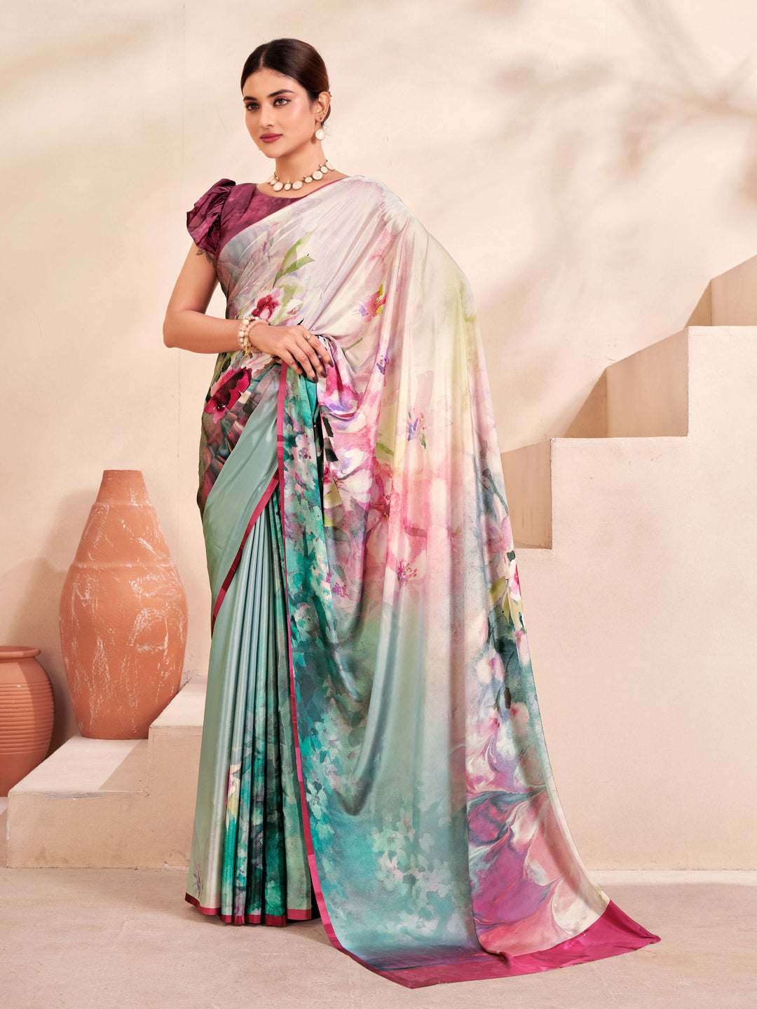 Designer Digital Printed Crepe Soft Silk Saree | Perfect for Weddings & Special Events