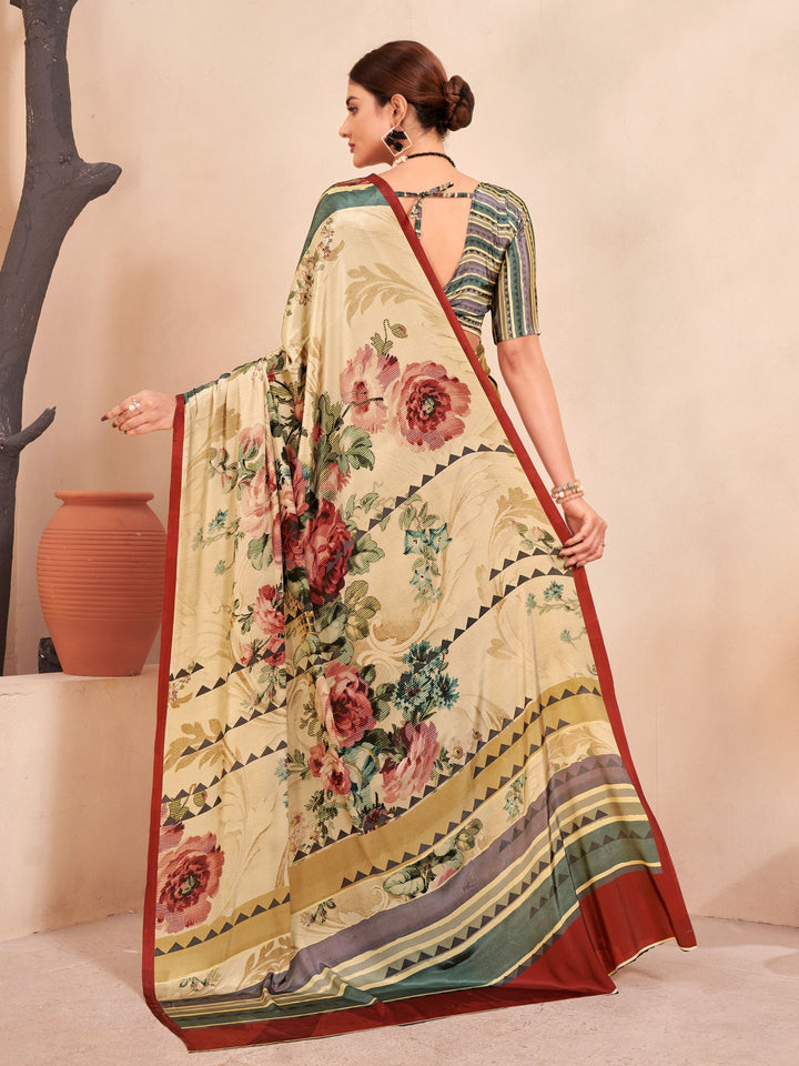 Designer Digital Printed Crepe Soft Silk Saree | Perfect for Weddings & Events