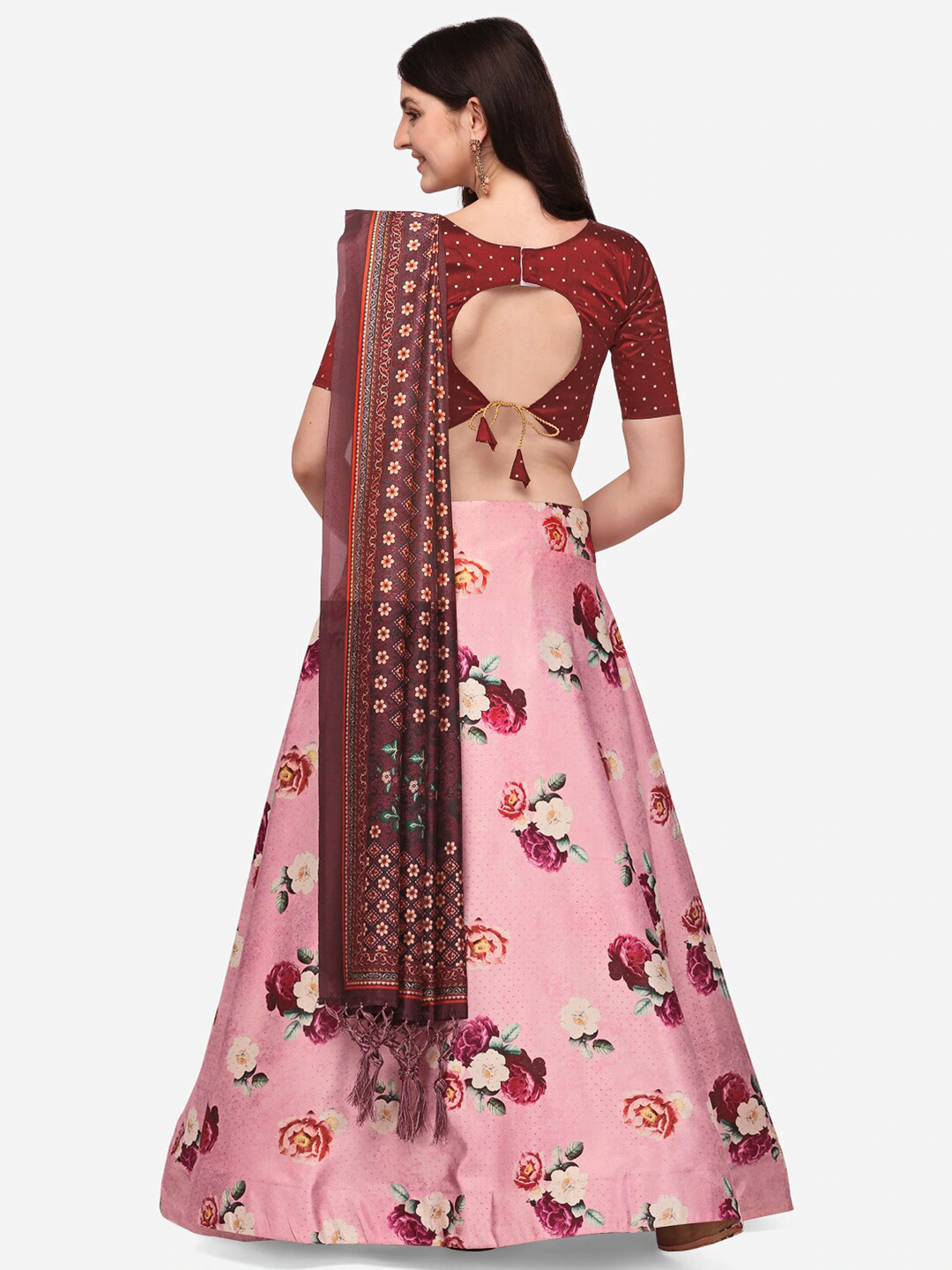 Elegant Pink Designer Lehenga | Luxurious Silk Top & Satin Bottom for Festivities