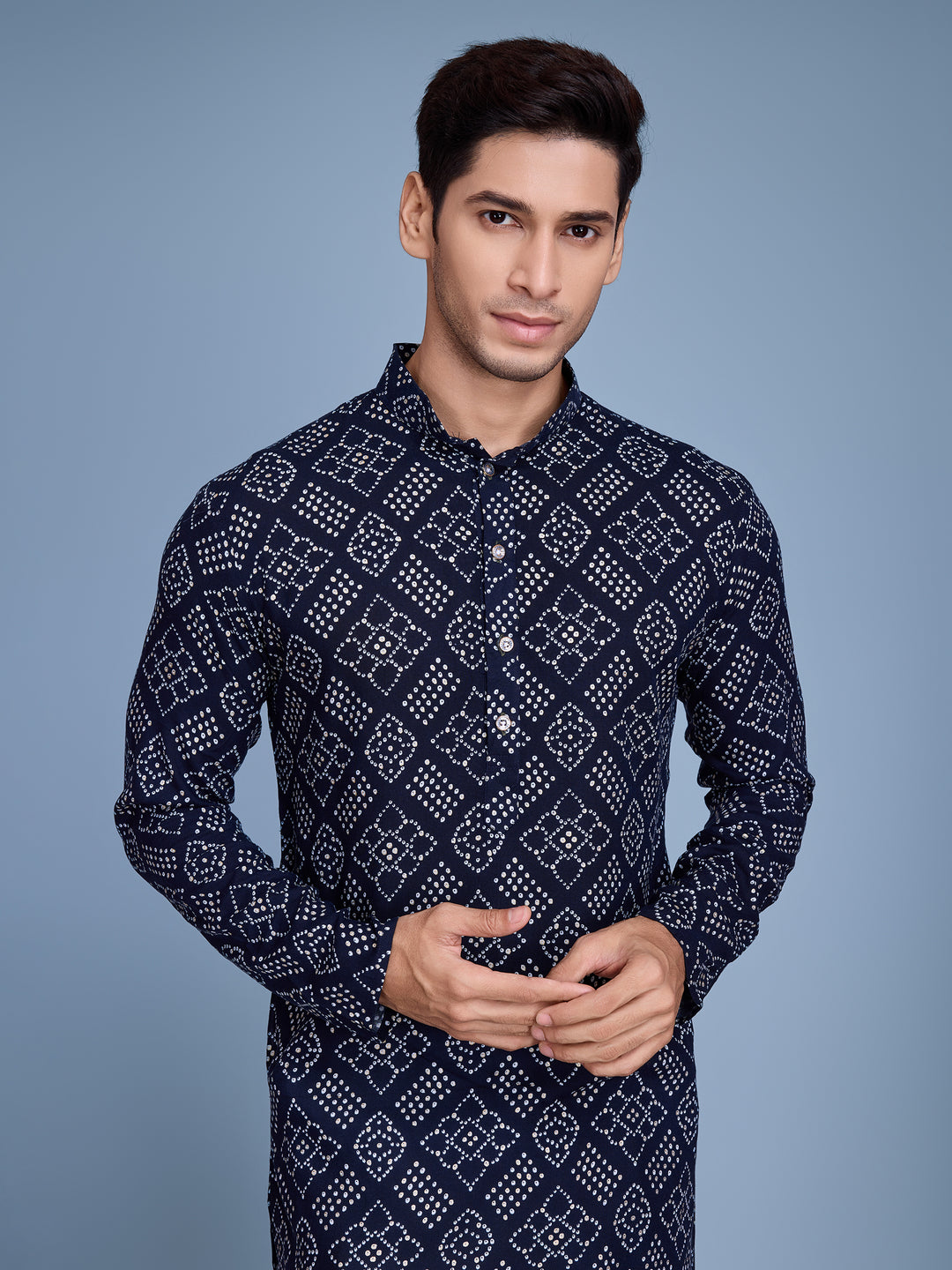 Festive Rayon Kurta | Traditional Bandhej Design with Foil Print