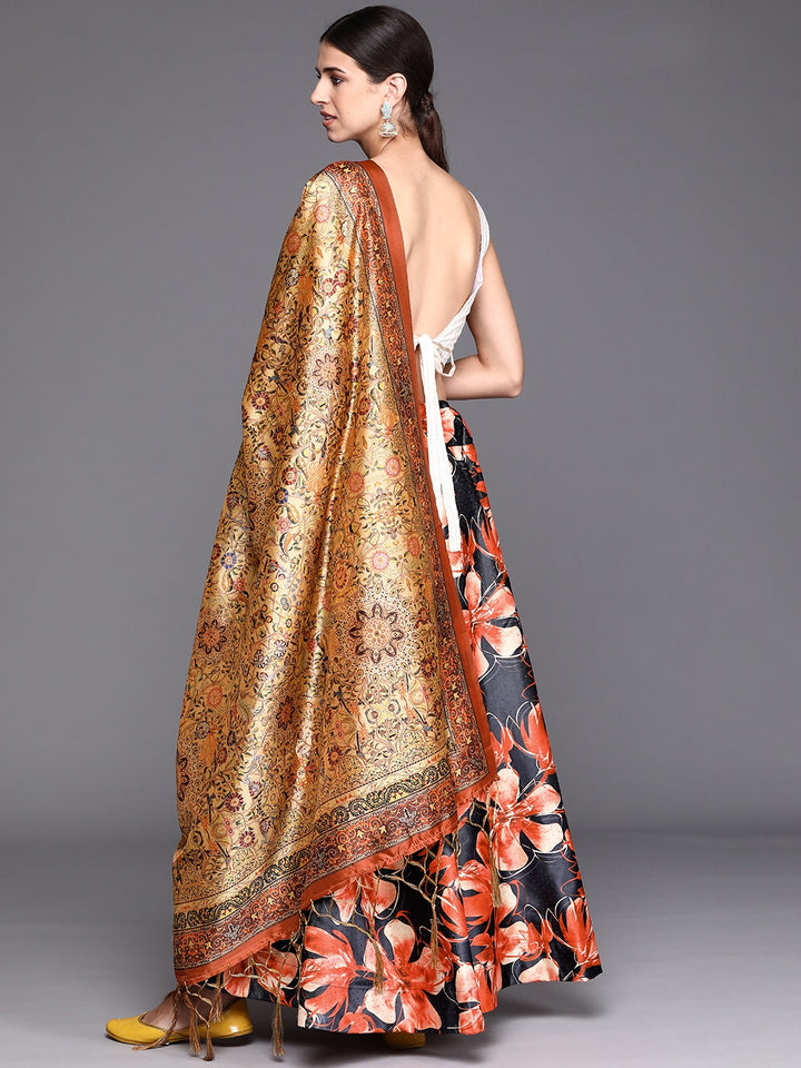 Digital Printed Silk Lehenga | Bridal Wear with Intricate Digital Design