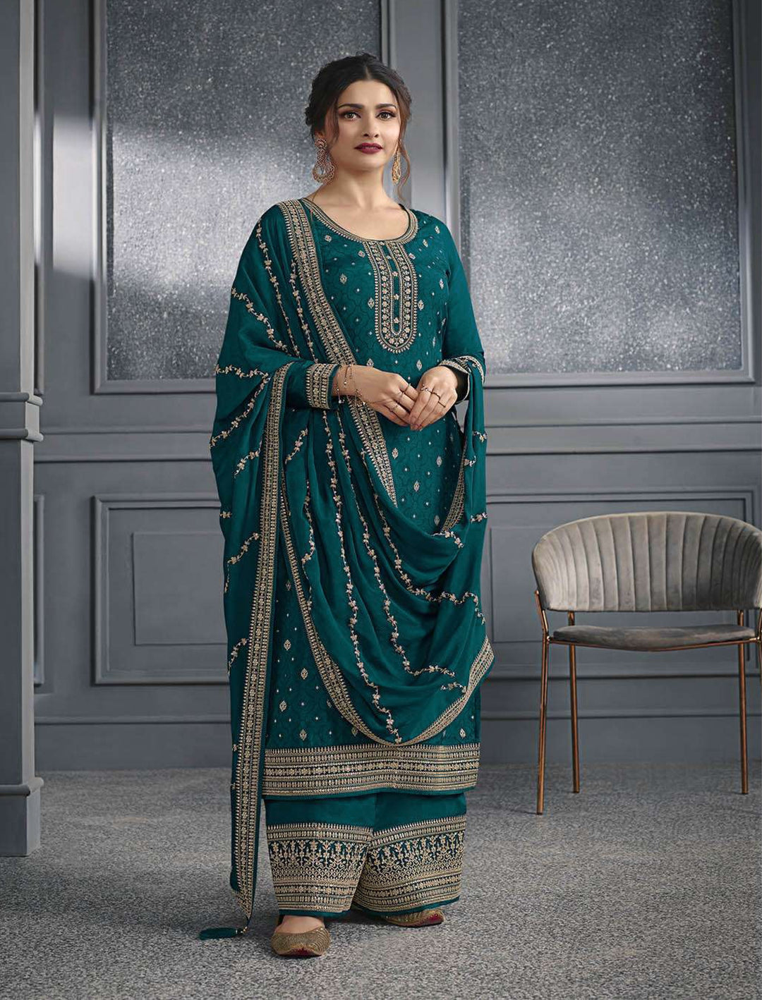 Elegant Embroidered Palazzo Set for Women | Premium Fabric Design