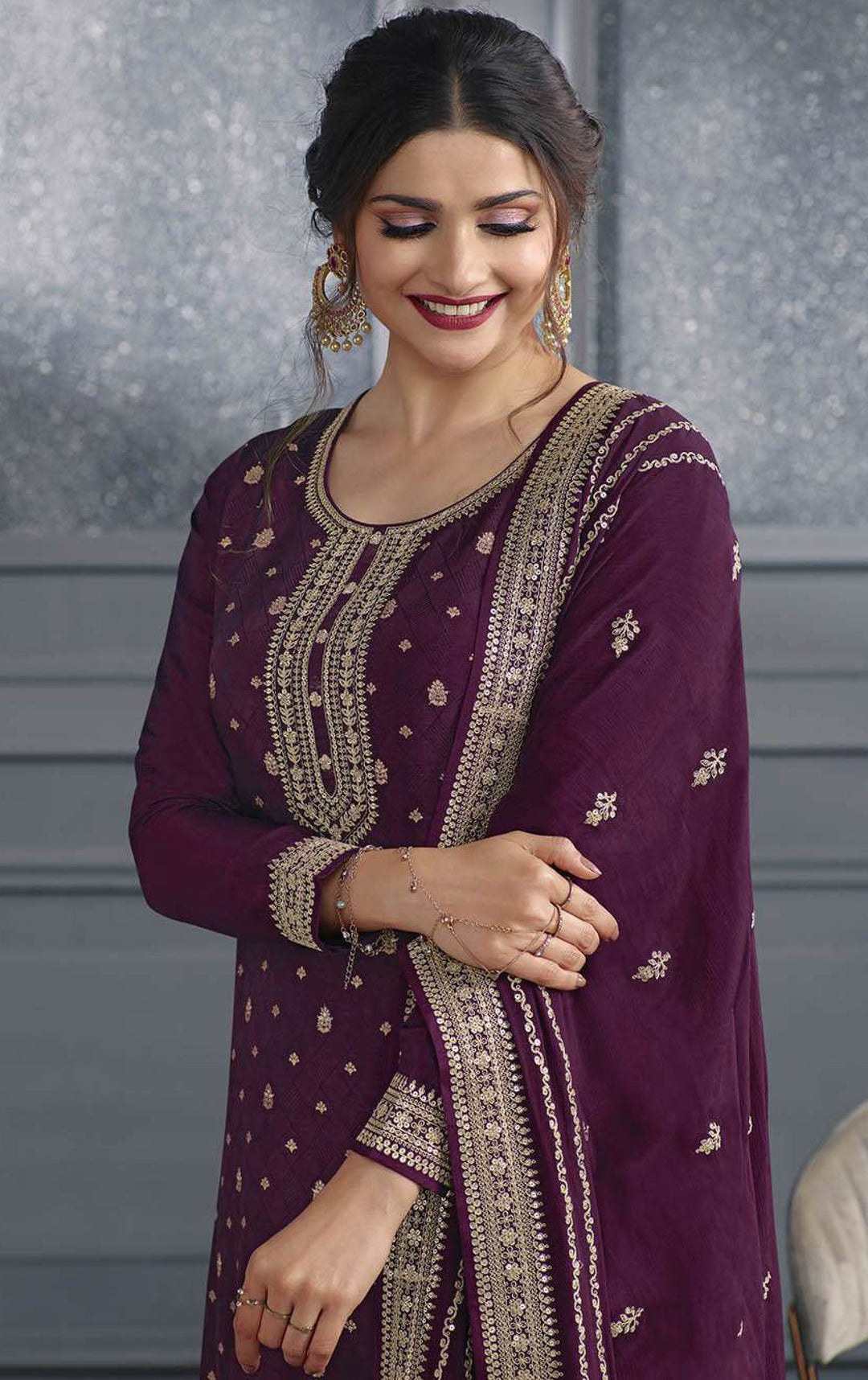 Elegant Embroidered Palazzo Set for Women | Premium Fabric Design