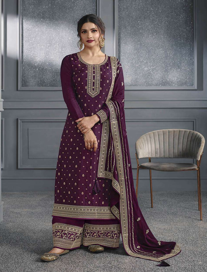 Elegant Embroidered Palazzo Set for Women | Premium Fabric Design