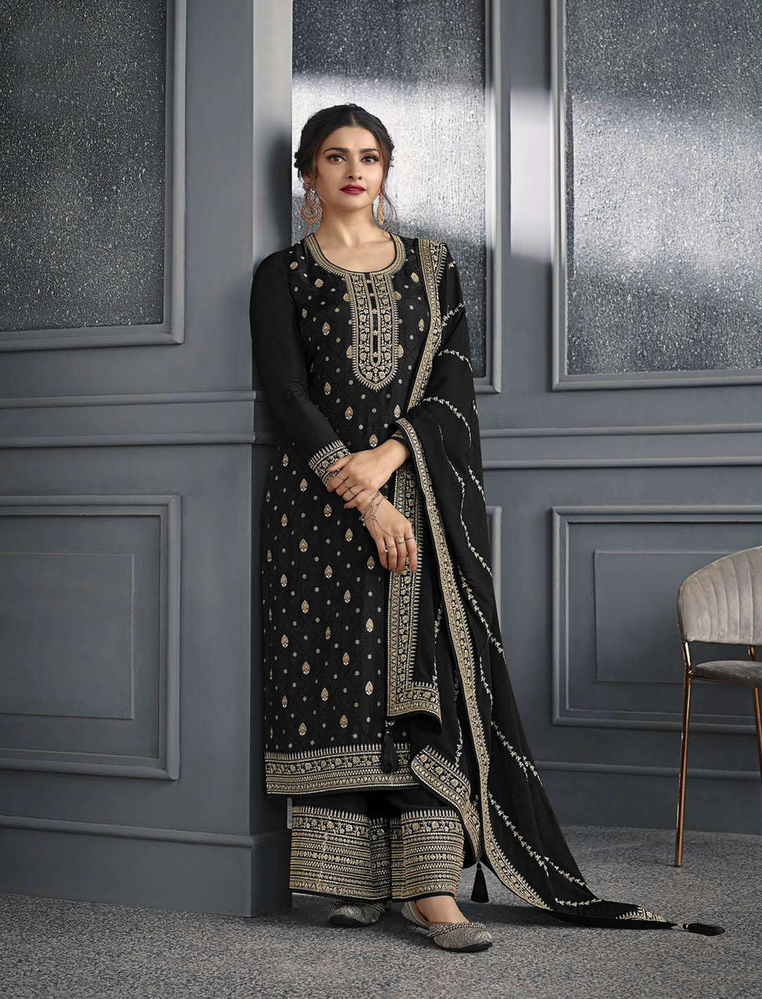 Elegant Embroidered Palazzo Set for Women | Premium Fabric Design