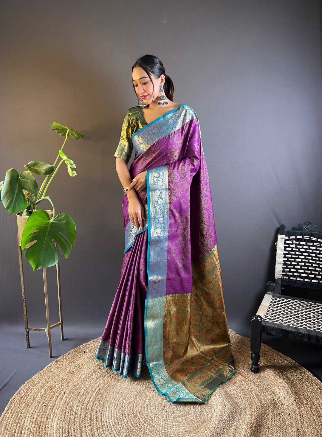 Elegant Zari-Weaved Silk Saree | Perfect for Weddings & Festive Events