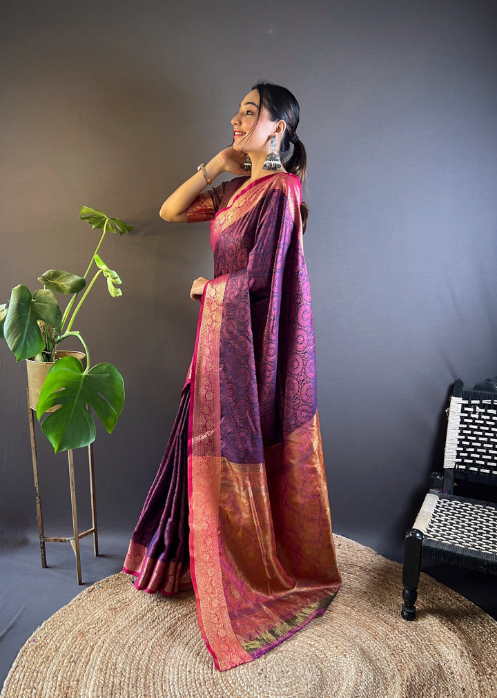 Elegant Zari-Weaved Silk Saree | Perfect for Weddings & Festive Events