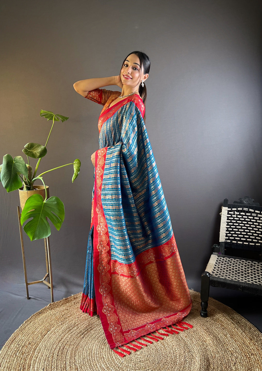 Elegant Soft-Silk Saree | Zari-Weaving for Special Events & Weddings