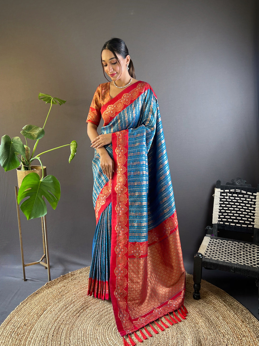 Elegant Soft-Silk Saree | Zari-Weaving for Special Events & Weddings