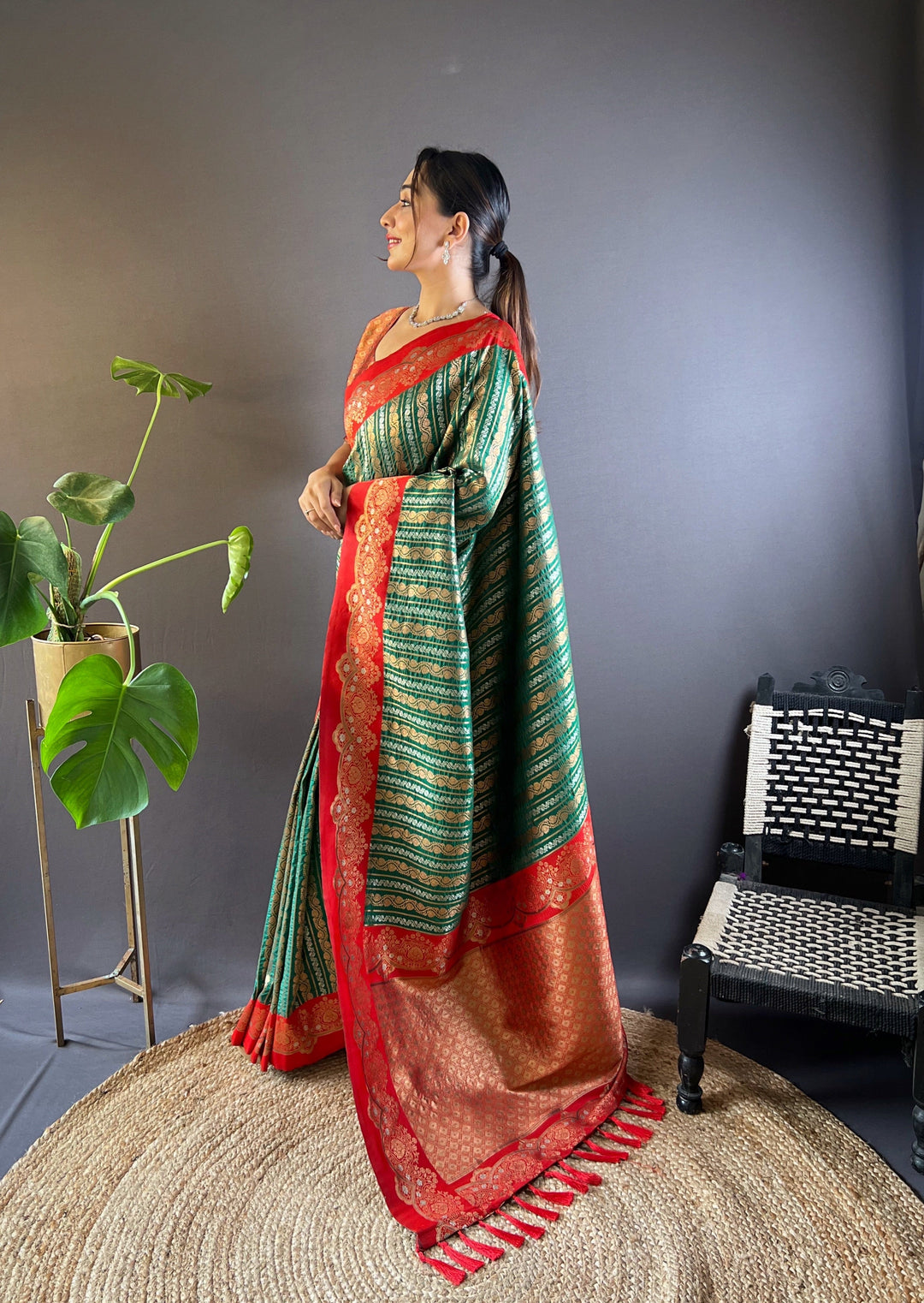 Elegant Soft-Silk Saree | Zari-Weaving for Special Events & Weddings