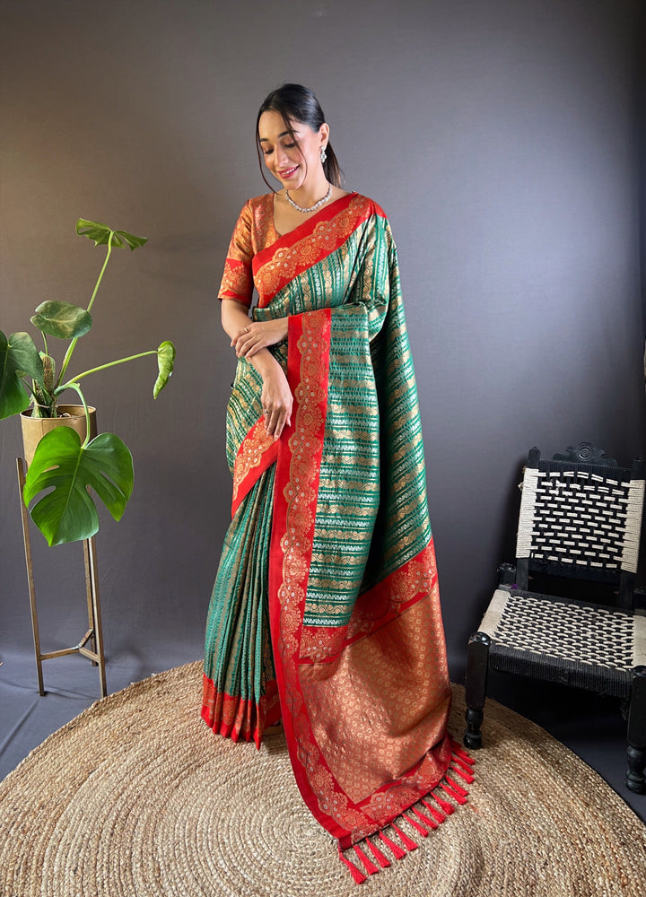 Elegant Soft-Silk Saree | Zari-Weaving for Special Events & Weddings