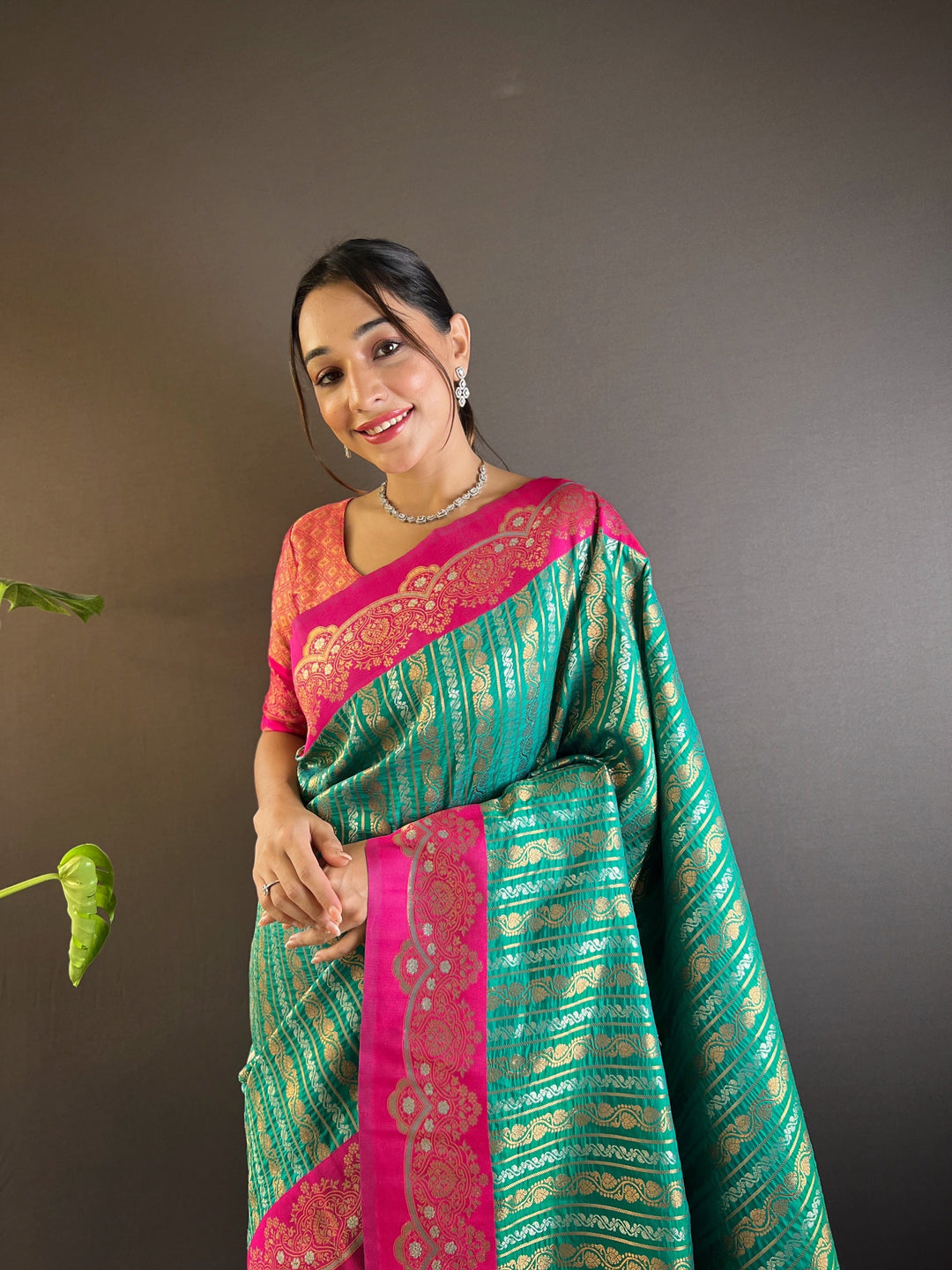 Elegant Soft-Silk Saree | Zari-Weaving for Special Events & Weddings