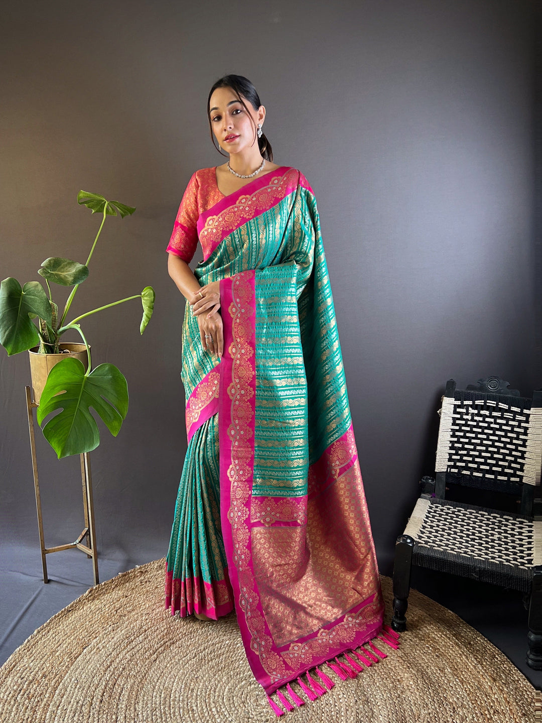 Elegant Soft-Silk Saree | Zari-Weaving for Special Events & Weddings