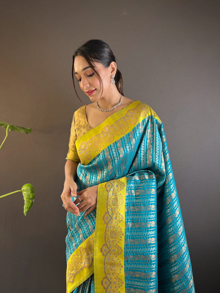 Elegant Soft-Silk Saree | Zari-Weaving for Special Events & Weddings