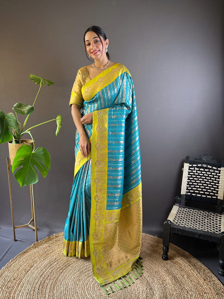 Elegant Soft-Silk Saree | Zari-Weaving for Special Events & Weddings