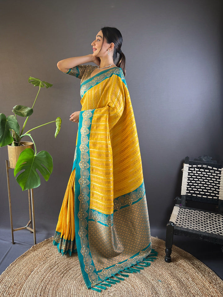 Elegant Soft-Silk Saree | Zari-Weaving for Special Events & Weddings