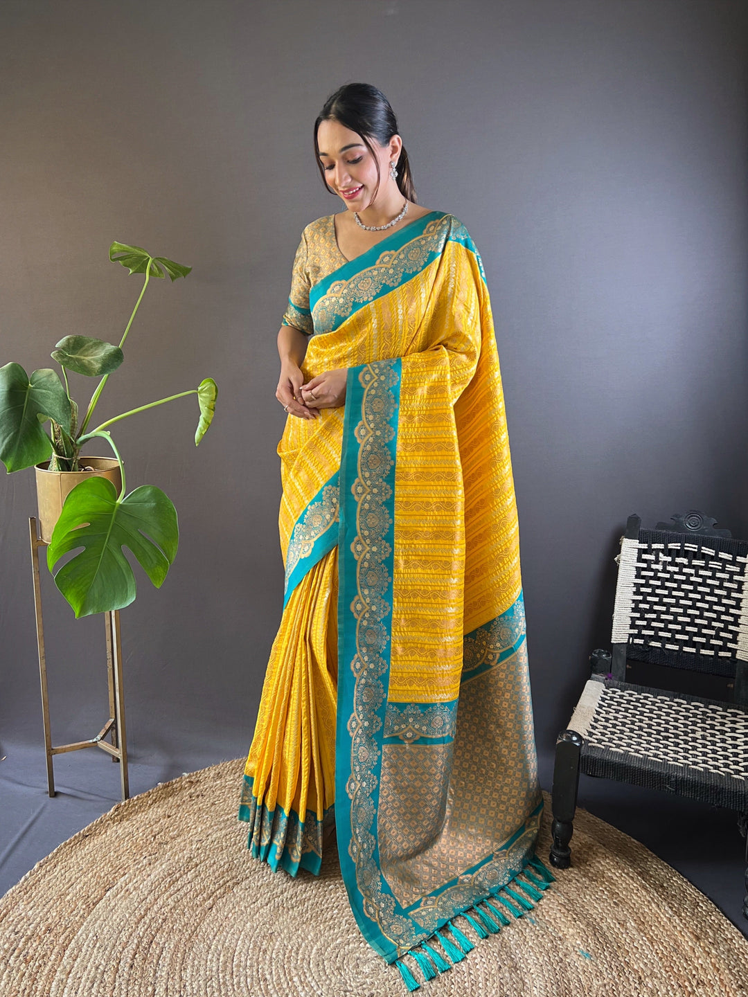 Elegant Soft-Silk Saree | Zari-Weaving for Special Events & Weddings